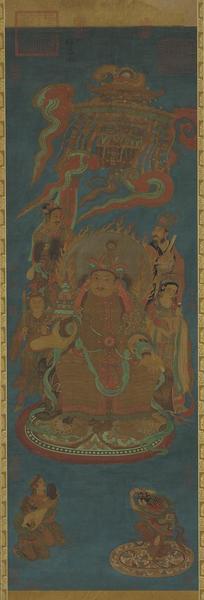 佛利爾美術(shù)館藏《護(hù)國天王像》，仿張僧繇風(fēng)格