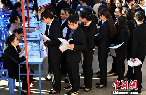 資料圖：畢業(yè)生雙向選擇洽談會。<a target='_blank' href='http://www.chinanews.com/'>中新社</a>記者 李進紅 攝