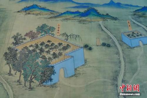 圖為《絲路山水地圖》局部。 <a target='_blank' href='http://www.chinanews.com/'>中新社</a>記者 杜洋 攝