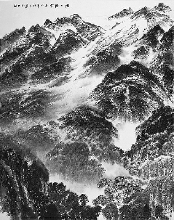 嶺上游云，中國畫，許欽松，2011年