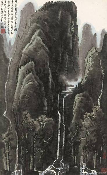 李可染 《千巖競(jìng)秀萬(wàn)壑爭(zhēng)流》 1989年