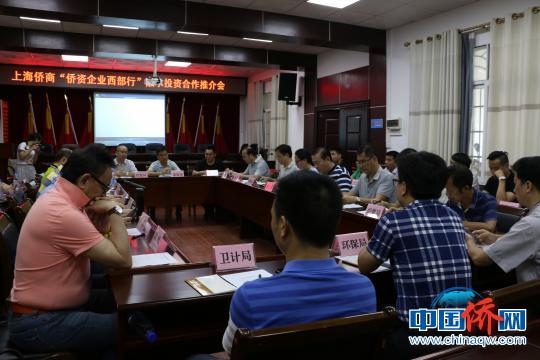 中國僑網圖為“僑資西部行”融水投資合作推介會現(xiàn)場?！×周啊z