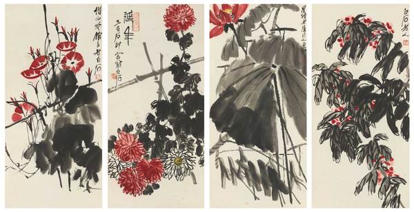 齊白石（1864–1957《富貴延年》設(shè)色紙本鏡心