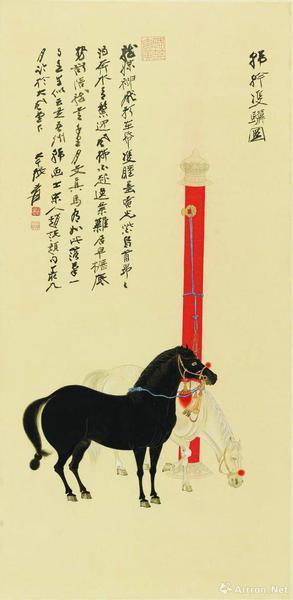 《韓干雙驥圖》，香港嘉德2018秋拍拍品，估價1200萬—1600萬元港元