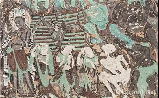 牡丹（中央美術(shù)學院） 敦煌北魏254窟降魔變局部臨摹