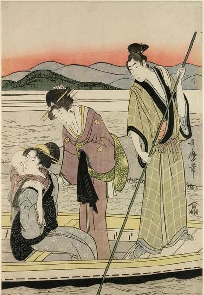 《風俗畫》，喜多川歌麿（1753?1806），彩色木刻版畫