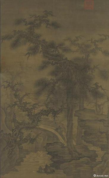 宋人松泉磐石軸 李成 160.3x96.8公分，現(xiàn)藏于臺(tái)北故宮博物院