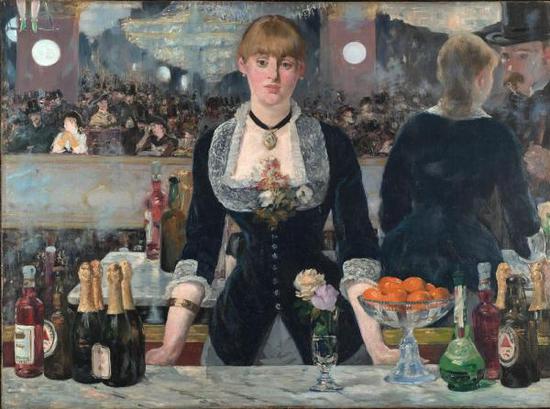 《女神游樂廳酒吧（A Bar at the Folies-Berge?re）》，馬奈，1882年