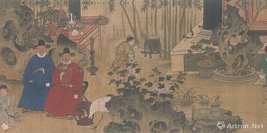 呂紀(jì)、呂文英繪《竹園壽集圖》局部 故宮博物院藏