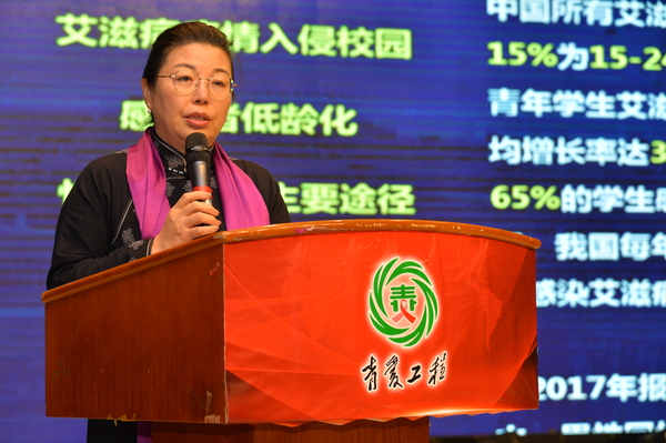 民進中央婦女兒童委員會副主任、中國青愛工程辦公室主任、北京青愛教育基金會理事長張銀俊致辭