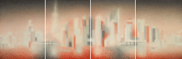 王舒野，上海浦東的時空裸體·即（114），233.7×173.5cm，墨、朱墨、麻紙，2018