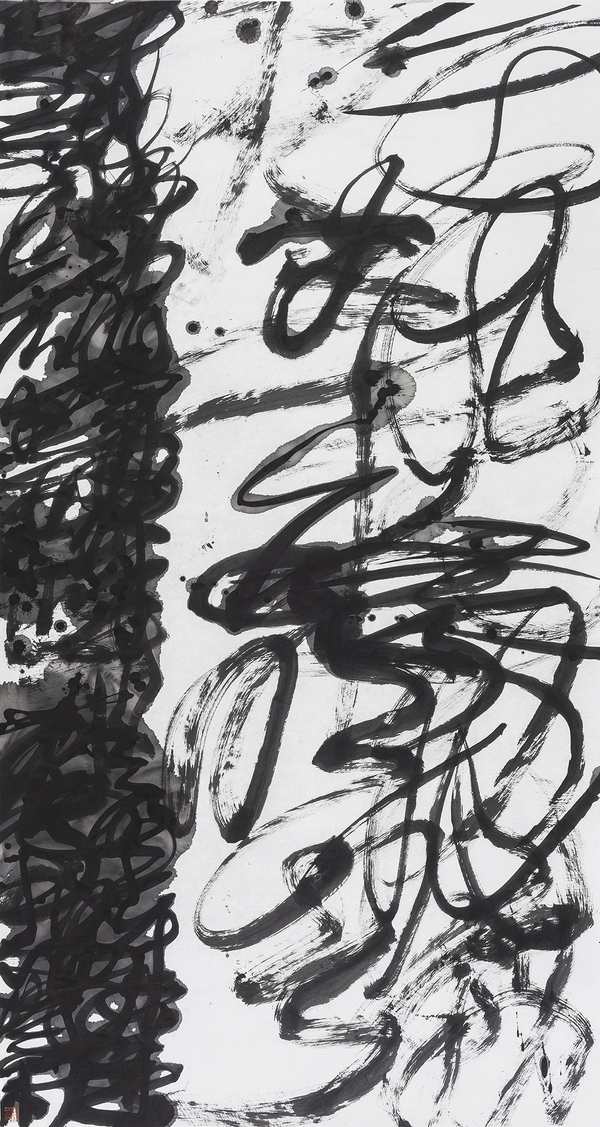 王冬齡，亂書，197×96cm，紙本水墨，2018