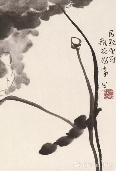 （清）八大山人 花鳥冊(cè)頁之三 紙本墨筆 臺(tái)北“故宮博物院”藏