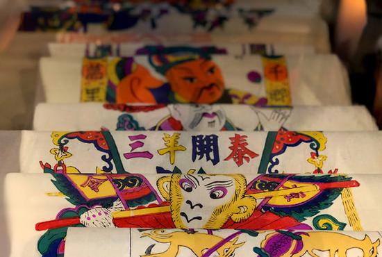 圖為灘頭年畫系列作品。張晶 攝