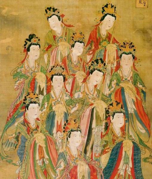 九天后土圣母諸神眾，明代，絹本
