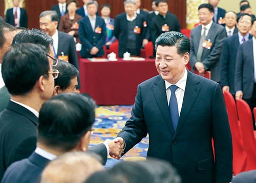 2019年3月4日下午，中共中央總書記、國家主席、中央軍委主席習(xí)近平看望參加全國政協(xié)十三屆二次會議的文化藝術(shù)界、社會科學(xué)界委員，并參加聯(lián)組會，聽取意見和建議。