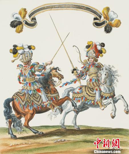 展品《第四列騎士隊——印第安騎士生與騎士侍從》。黑龍江省美術(shù)館提供