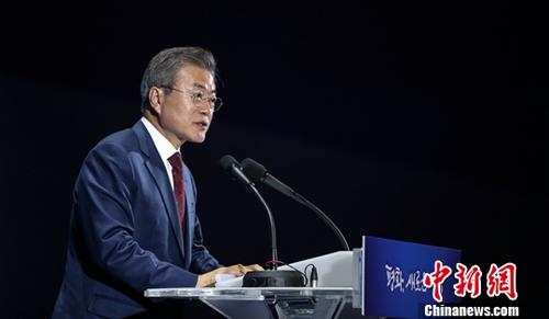 資料圖：韓國總統(tǒng)文在寅。<a target='_blank' href='http://www.chinanews.com/'>中新社</a>發(fā) 平壤聯(lián)合采訪團(tuán)供圖