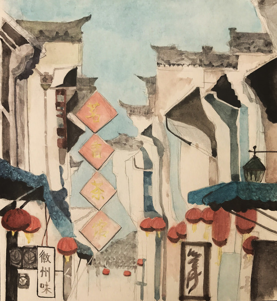 《徽州印象1》，學(xué)生姓名：郭曄萱