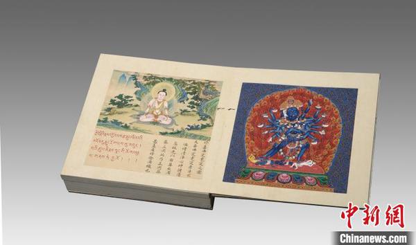 《大乘喜金剛各佛秘密脈相圖》圖文并茂，并用漢藏文雙語描述。故宮出版社供圖