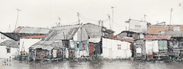 劉建  湄公河  紙本設(shè)色  67×179cm