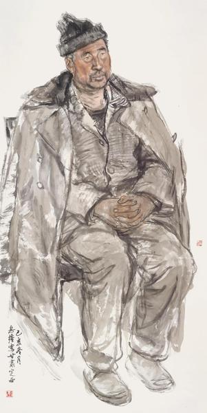 盧志強  人物寫生  紙本設(shè)色  153×83cm