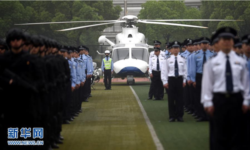 5月27日，各警種代表參加誓師大會(huì)。新華社記者王定昶攝